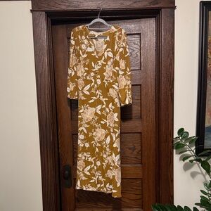 LC Lauren Conrad Mustard Floral Dress